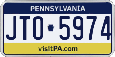 PA license plate JTO5974