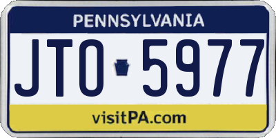 PA license plate JTO5977