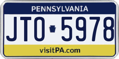 PA license plate JTO5978