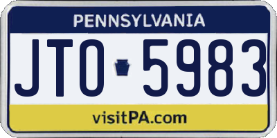 PA license plate JTO5983