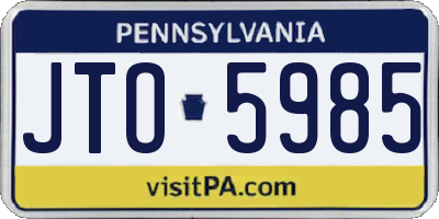 PA license plate JTO5985