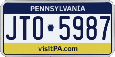 PA license plate JTO5987