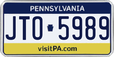 PA license plate JTO5989
