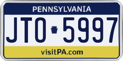 PA license plate JTO5997