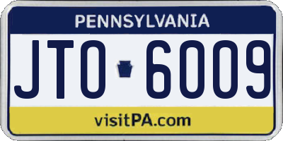 PA license plate JTO6009
