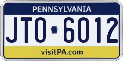 PA license plate JTO6012