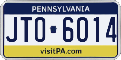 PA license plate JTO6014