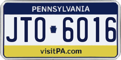 PA license plate JTO6016