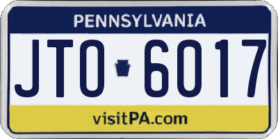 PA license plate JTO6017