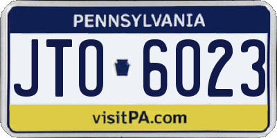 PA license plate JTO6023