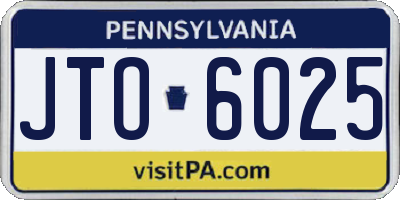 PA license plate JTO6025