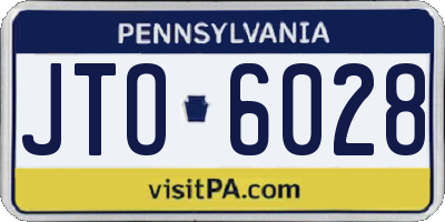 PA license plate JTO6028