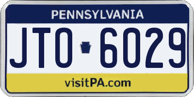 PA license plate JTO6029