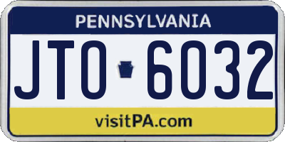 PA license plate JTO6032