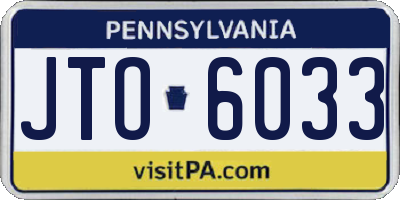 PA license plate JTO6033