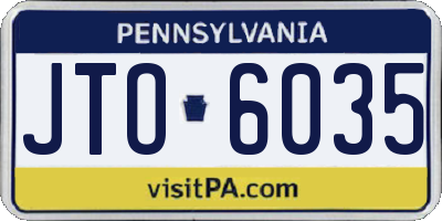 PA license plate JTO6035