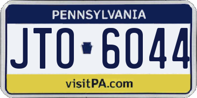 PA license plate JTO6044