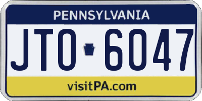 PA license plate JTO6047