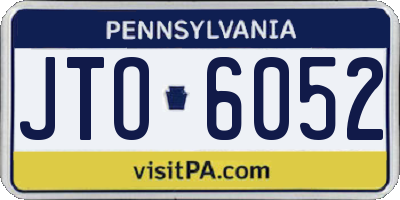 PA license plate JTO6052