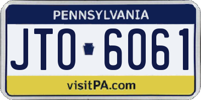 PA license plate JTO6061
