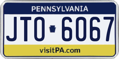 PA license plate JTO6067