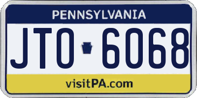 PA license plate JTO6068