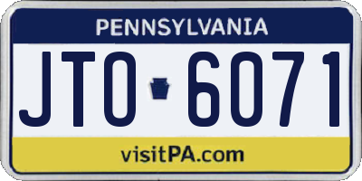 PA license plate JTO6071