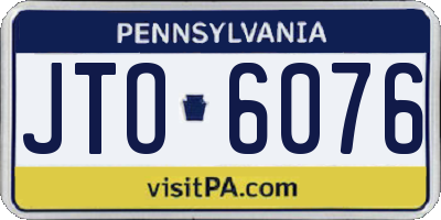 PA license plate JTO6076