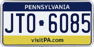 PA license plate JTO6085