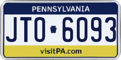 PA license plate JTO6093