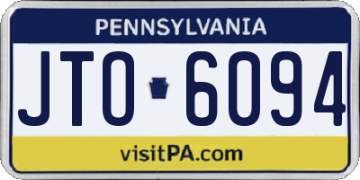 PA license plate JTO6094