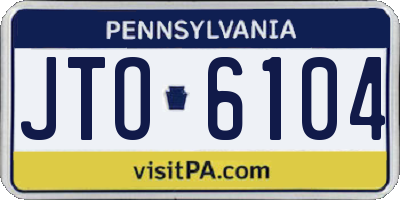 PA license plate JTO6104