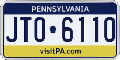 PA license plate JTO6110
