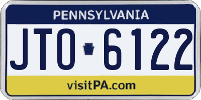 PA license plate JTO6122