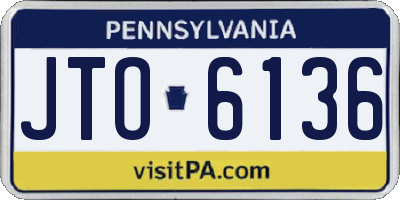 PA license plate JTO6136