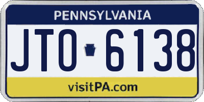 PA license plate JTO6138