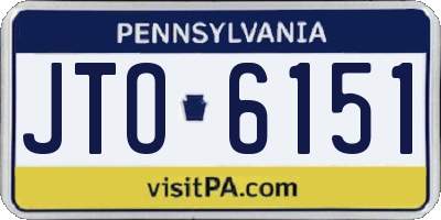 PA license plate JTO6151