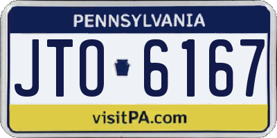 PA license plate JTO6167