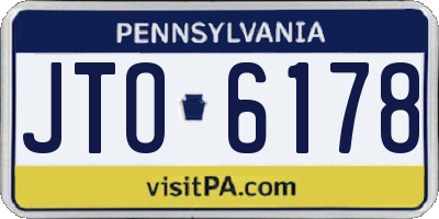 PA license plate JTO6178