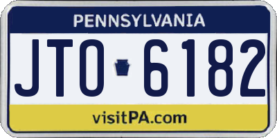 PA license plate JTO6182