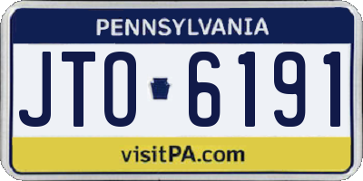 PA license plate JTO6191