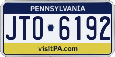 PA license plate JTO6192