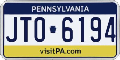 PA license plate JTO6194
