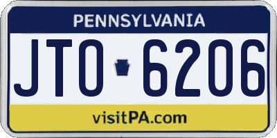 PA license plate JTO6206