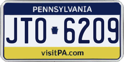 PA license plate JTO6209