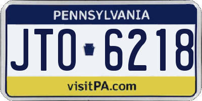 PA license plate JTO6218