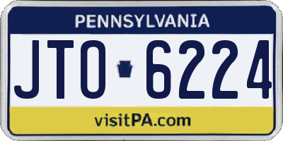 PA license plate JTO6224