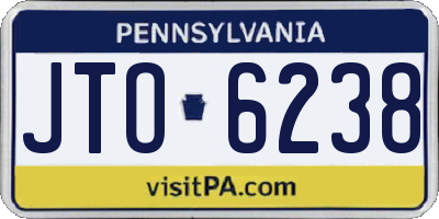 PA license plate JTO6238