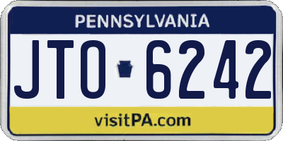 PA license plate JTO6242