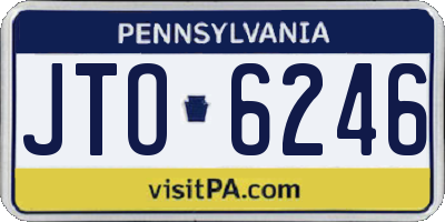 PA license plate JTO6246